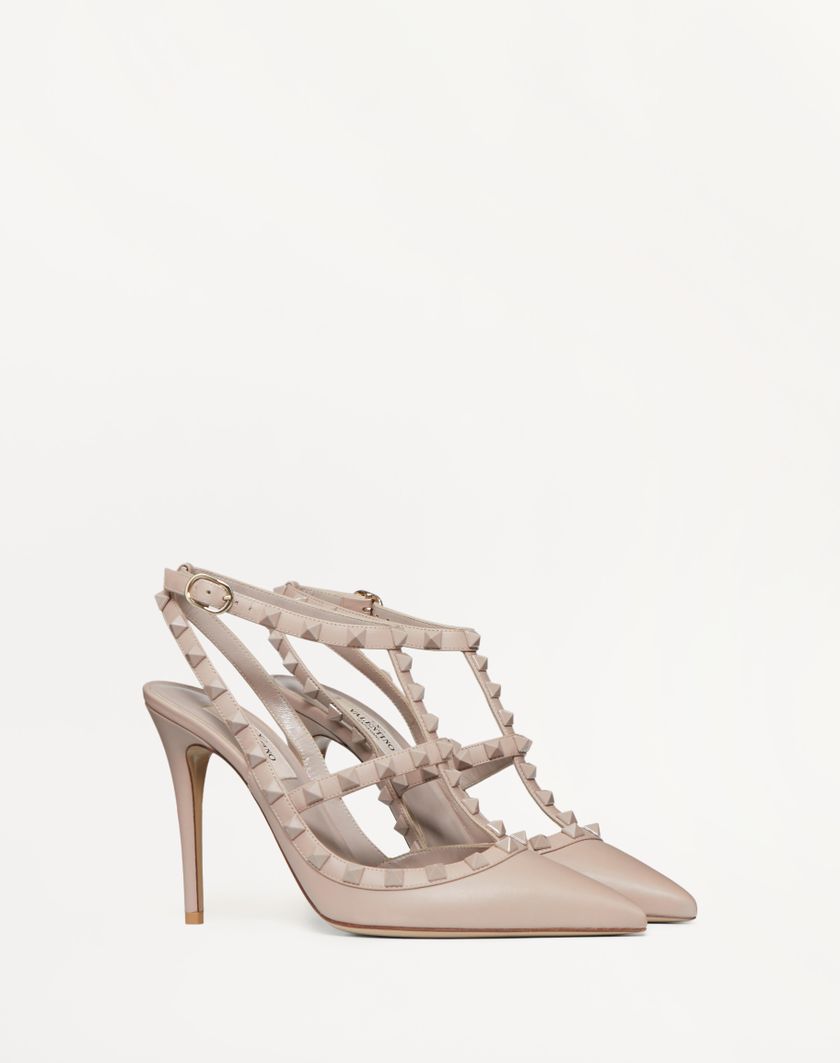 ROCKSTUD ANKLE STRAP PUMP WITH TONAL STUDS 100 MM - Image 1